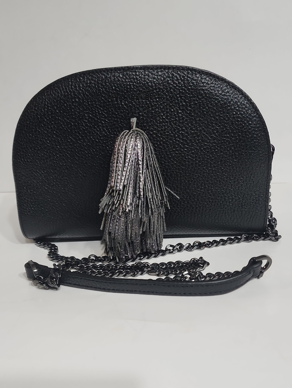 Ted Baker Maaryy Pom Black Pebbled Leather Crossbody Bag